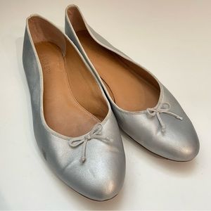 J. Crew silver ballerina flats